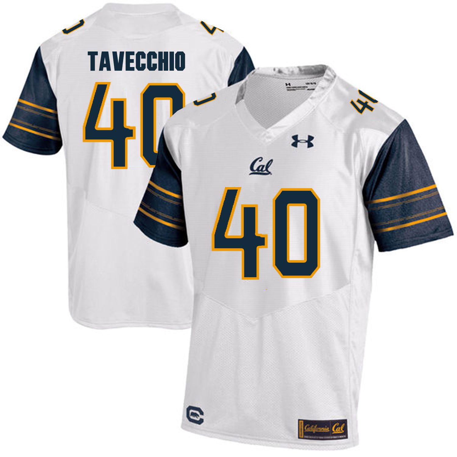 Men California Golden Bears 40 Giorgio Tavecchio White Customized NCAA Jerseys1